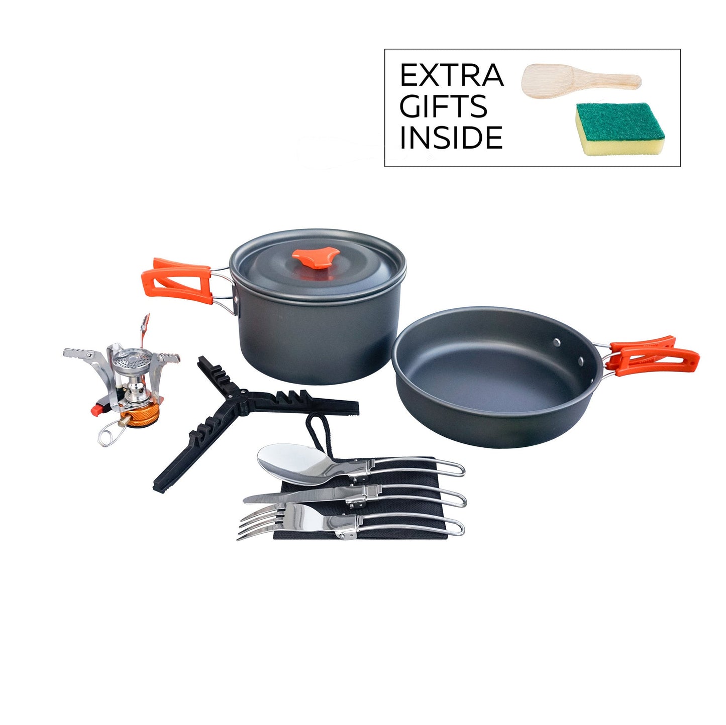 Popote de camping comprenant un ensemble avec brûleur à gaz et couverts, Outdoor "EXPEDITION" | TEKSON 202025