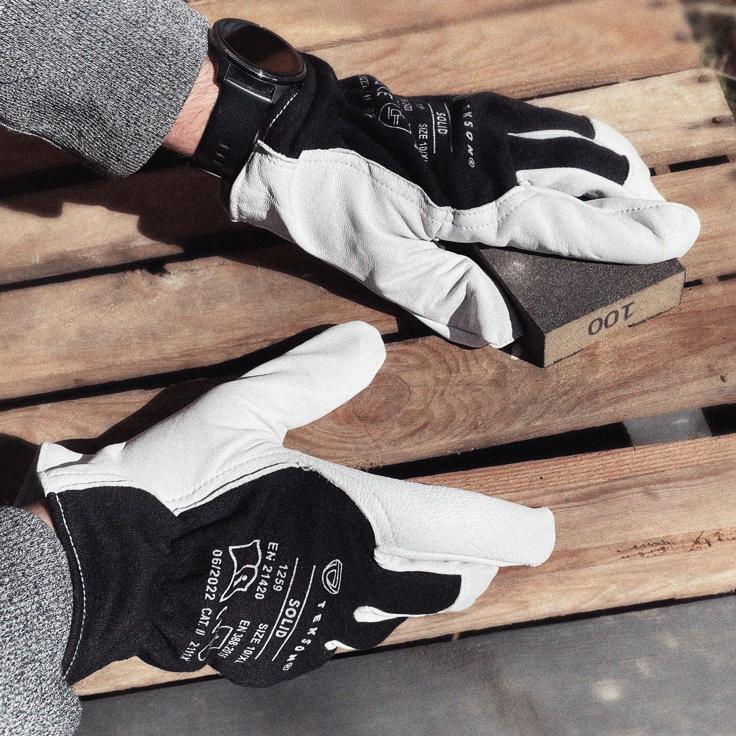 Gants de travail Tekson, en peau de chèvre, 12 paire | Solid