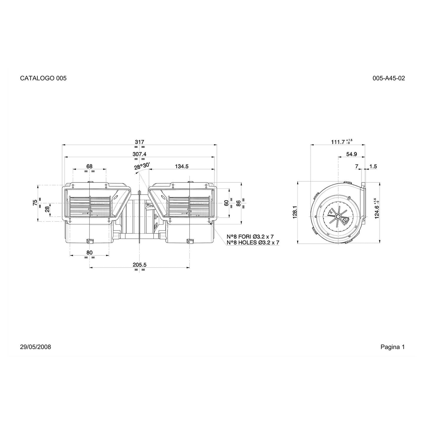 Souffleur double Spal 12V, 3 vitesses | 005-A45-02