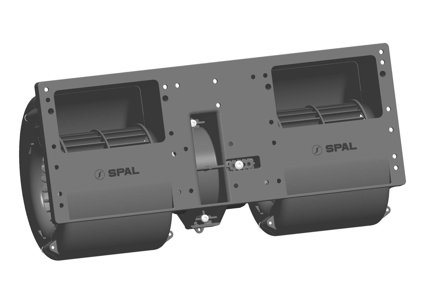 Ventilateur centrifuge double SPAL 24V, 3 vitesses| 006-B45-22
