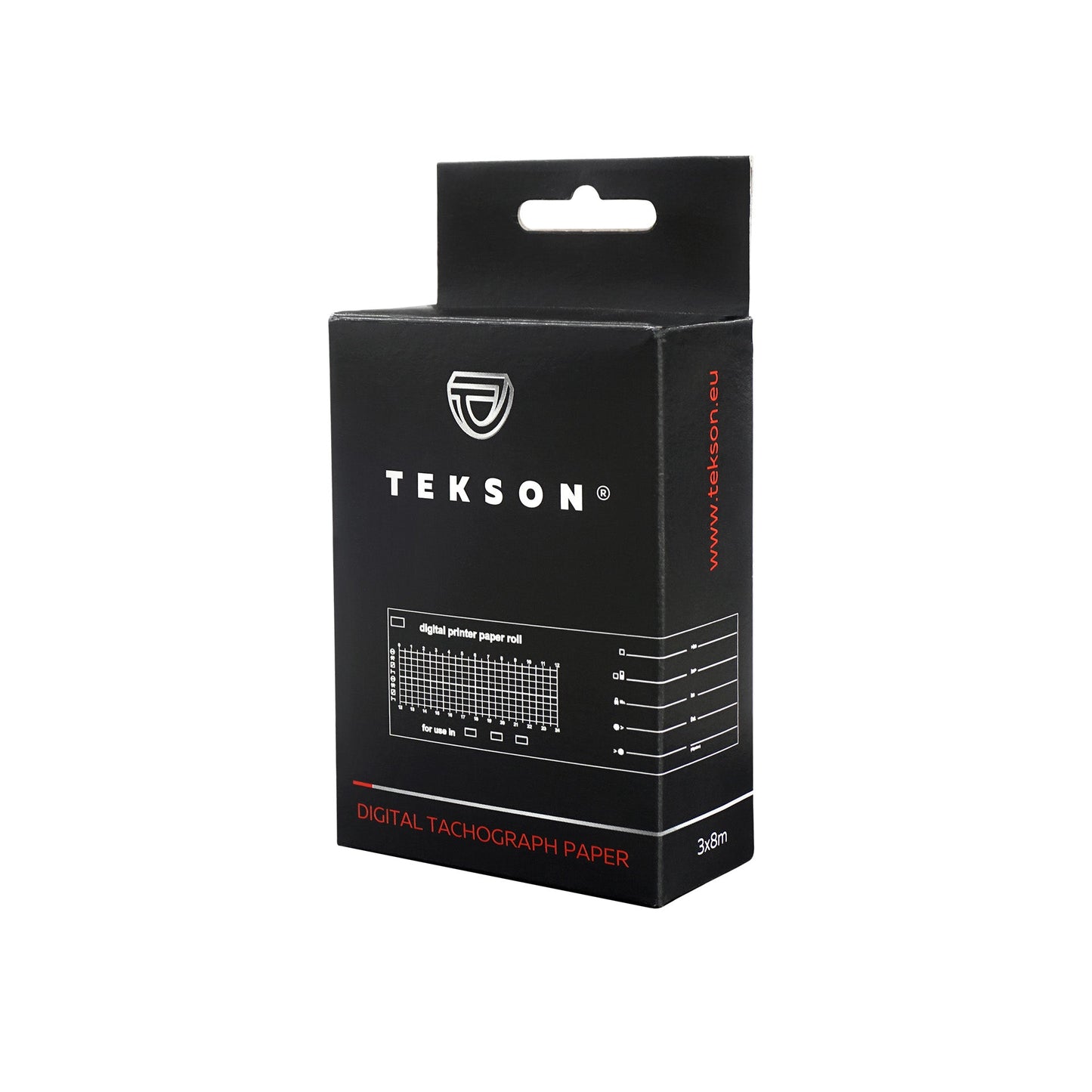 Rouleaux de papier thermique pour compteur de vitesse numérique, 3 pièces par emballage avec Euroloch | TEKSON 207018