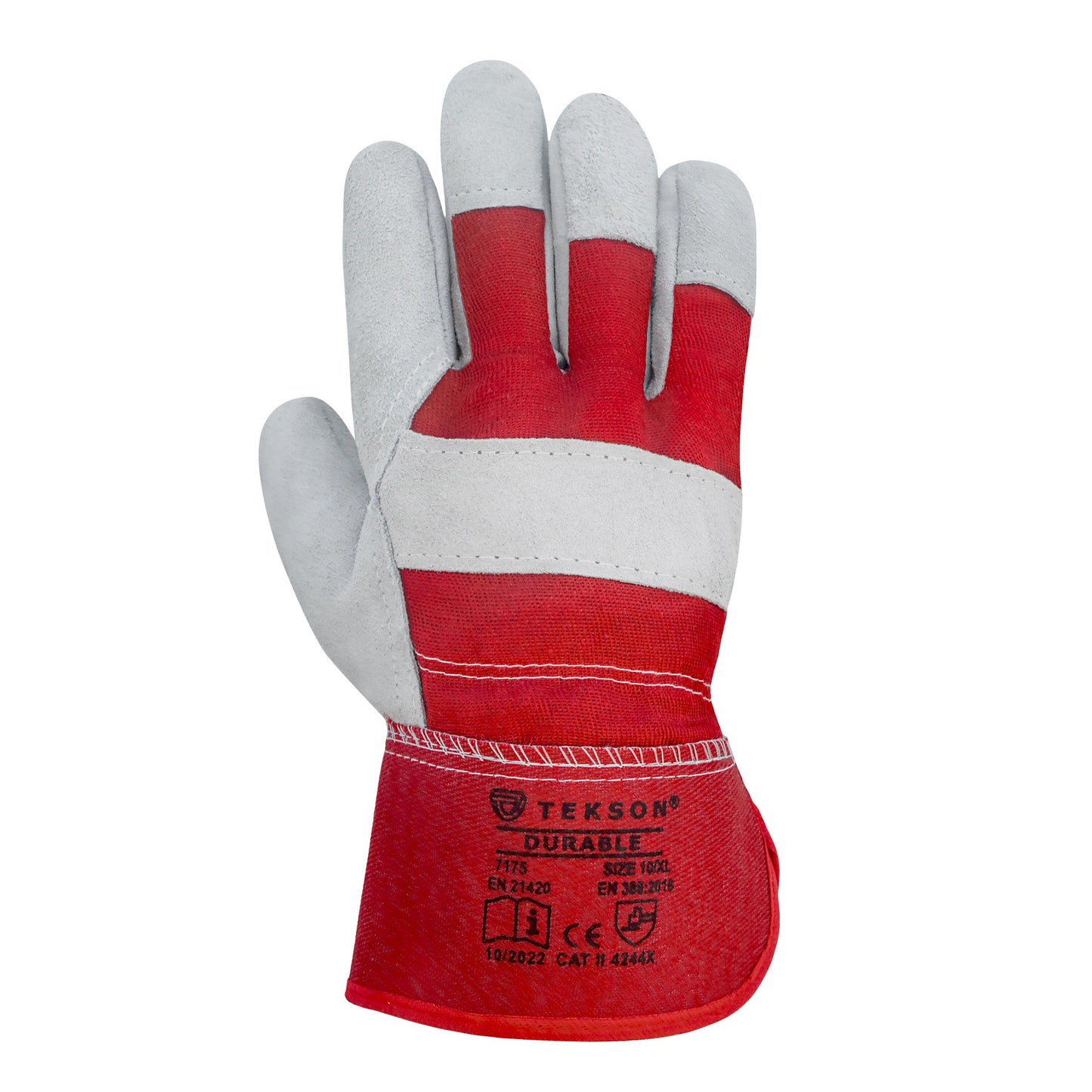 Gants de manutention en cuir de bovin 12 paires | TEKSON Durable