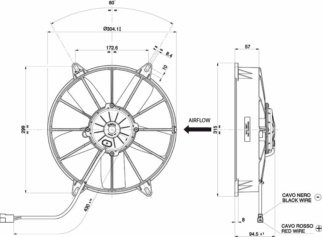 Spal Lüfter 24V, 280 MM, drückend | VA03-BP70/LL-37S