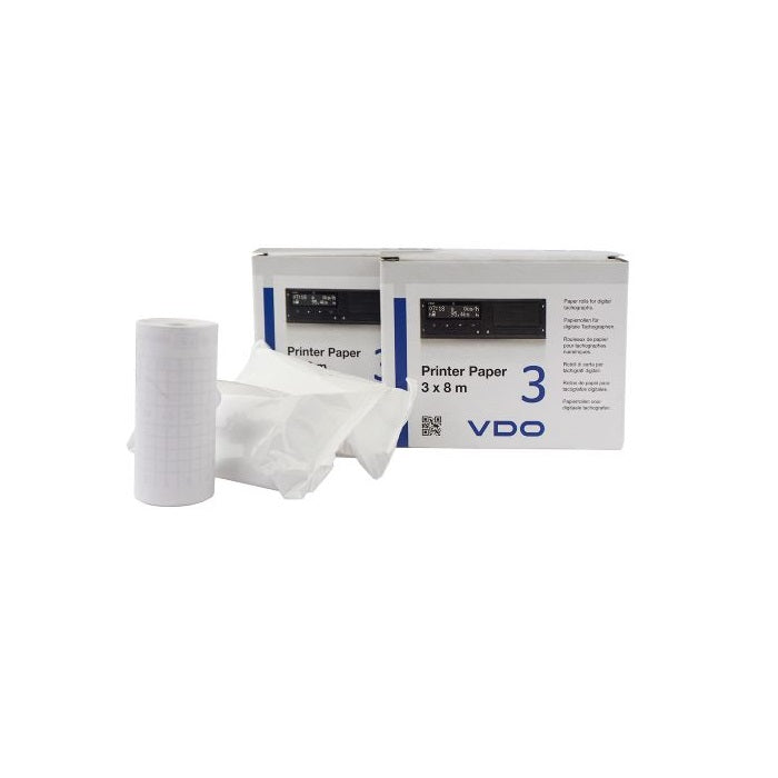 Rouleaux de papier thermique VDO Eco 3X8M pour tachygraphes numériques | 2910002792400