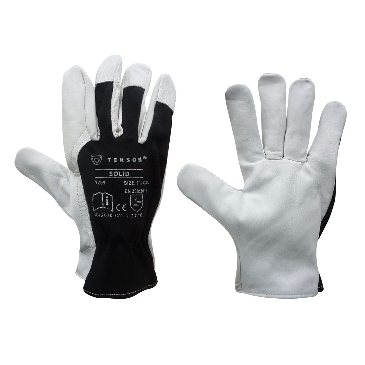 Gants de travail Tekson, en peau de chèvre, 12 paire | Solid