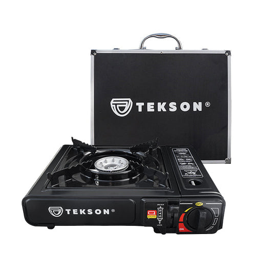 Réchaud à gaz de camping 2en1, dans un étui en aluminium | TEKSON 202098
