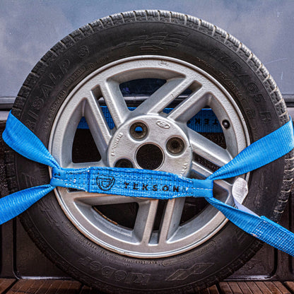 Sangle De Tension 2 Points 3,3 M Bleu / Set Avec Cliquet 350 daN Et Crochet J | TEKSON 182032