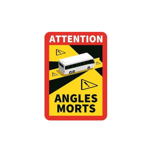 Magnetisches Schild für Busse und Wohnmobile, gültig in Frankreich.  Das Schild ist gelb und rot gefärbt. Auf dem Schild ist ein Bus sichtbar.
