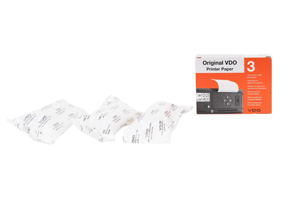 Rouleaux de papier thermique VDO 3X8M pour tachygraphes numériques