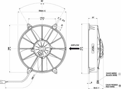 Spal Lüfter 24V, 280 MM, drückend | VA03-BP70/LL-37S