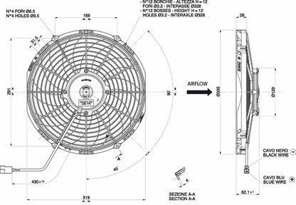 Spal Lüfter 12V, 305 MM, saugend | VA10-AP50/C-61A